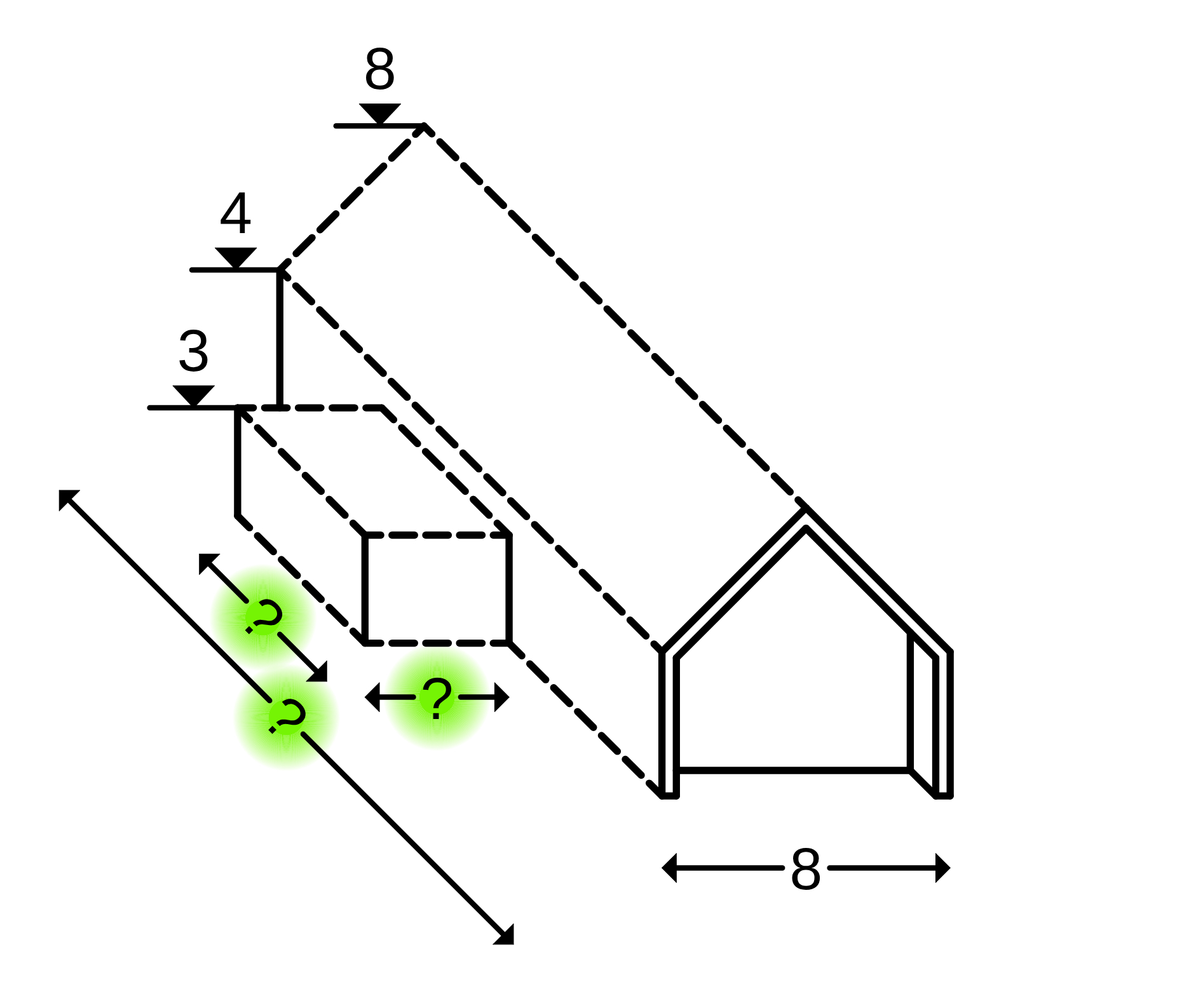 Houtloft schema basisontwerp met aanbouw.